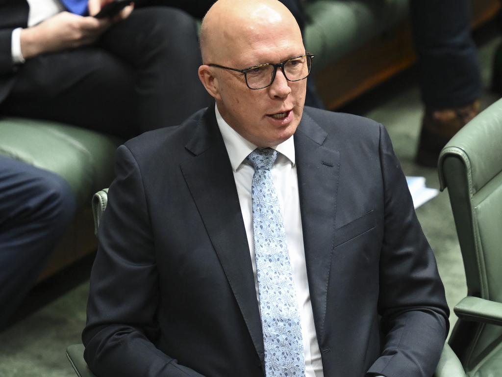 Leader of the Opposition Peter Dutton has been condemning the Greens. Picture: Martin Ollman