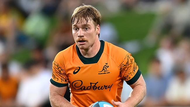 SUNSHINE COAST, AUSTRALIA - MAY 12: Harry McLaughlin-Phillips of Australia in ac during The Rugby Championship U20 Round 3 match between Australia and New Zealand at Sunshine Coast Stadium on May 12, 2024 in Sunshine Coast, Australia. (Photo by Albert Perez/Getty Images)