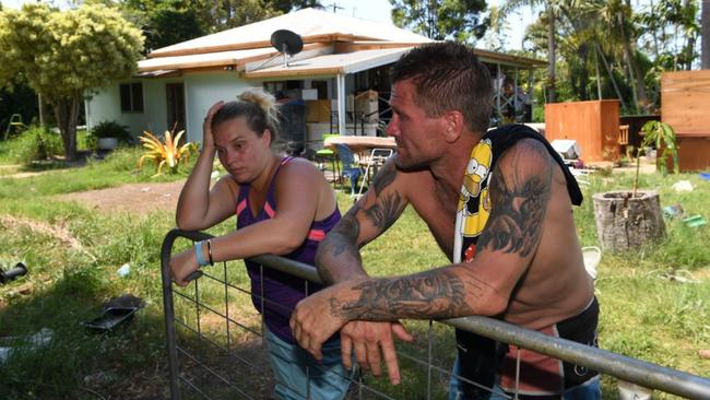 Homeowners Amanda Rehbein and Greg Snell say it would easily cost them between $5000 and $10,000 to get their house back to a liveable standard. Picture: Crystal Jones