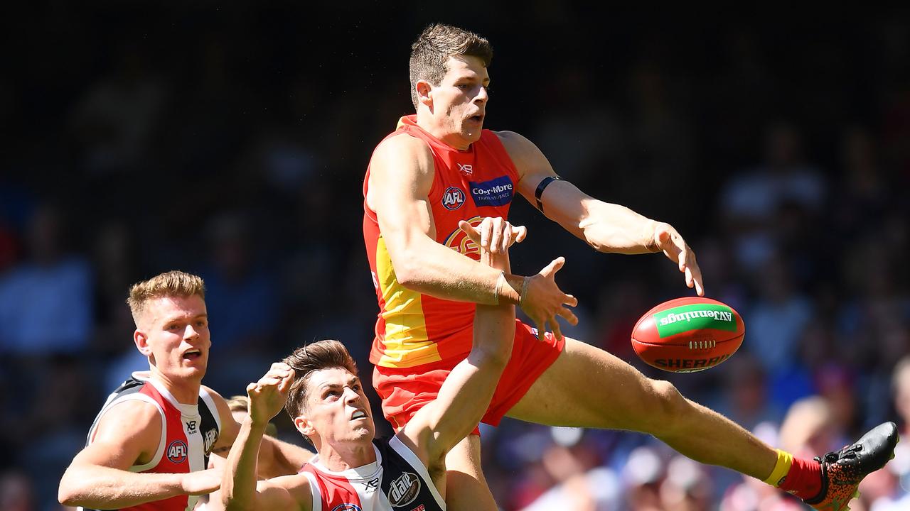 Chris Burgess’ Gold Coast Suns struggled to see in the sun against St Kilda.