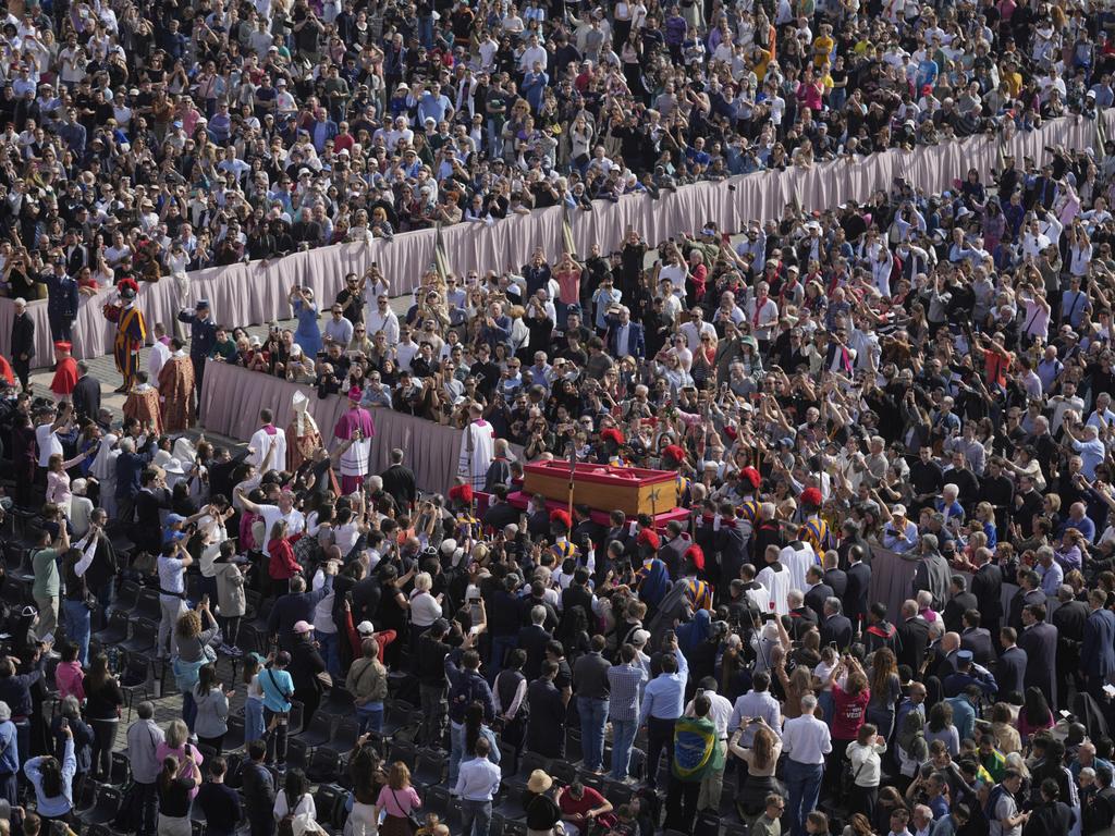 Thousands of mourners gathered St. Peter's Basilica. Picture: AP