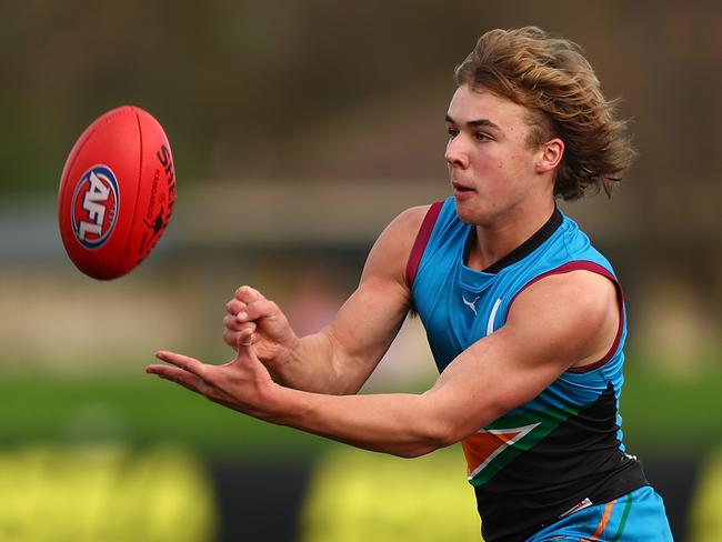 Ryley Sanders playing for Allies this season. (Photo by Graham Denholm/AFL Photos via Getty Images)