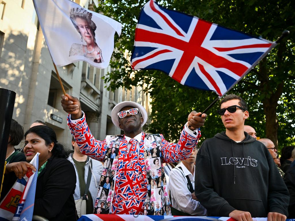 Crowds gathered outside St Paul’s Cathedral to catch a glimpse of the royal family. Picture: Getty Images