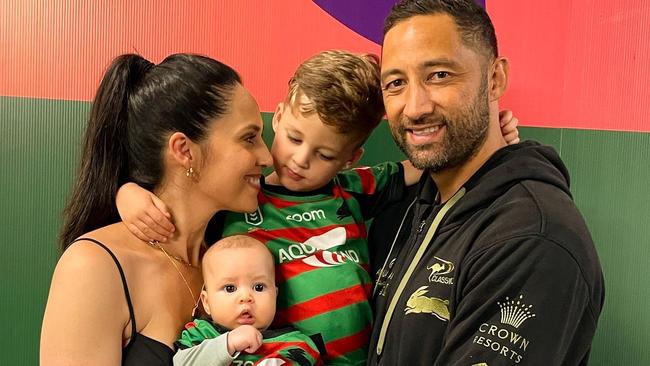 Image from Instagram. NRL legend Benji Marshall and award winning podcaster wife, Zoe.