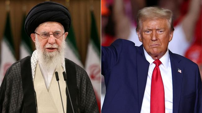 Iran's supreme leader Ayatollah Ali Khamenei, left, and US President-elect Donald Trump, right. Picture: AFP