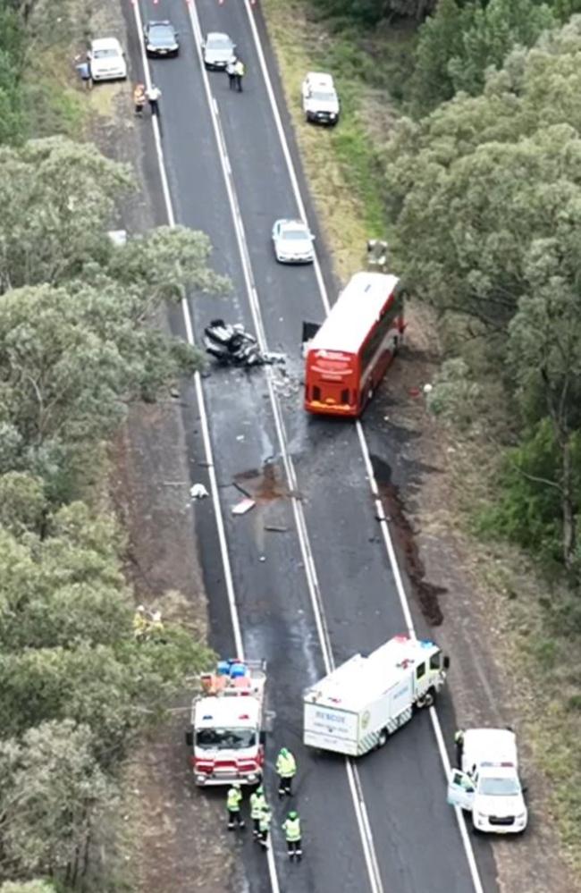 The Mitchell Highway near the Eulomogo Road intersection will remain closed for many hours. Picture: TNV