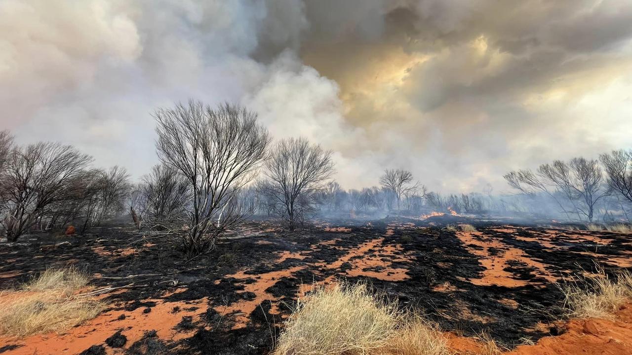 Alice Springs has been plagued by almost 30 bushfires in recent days. Picture: Facebook / Sandover Pastoral Company