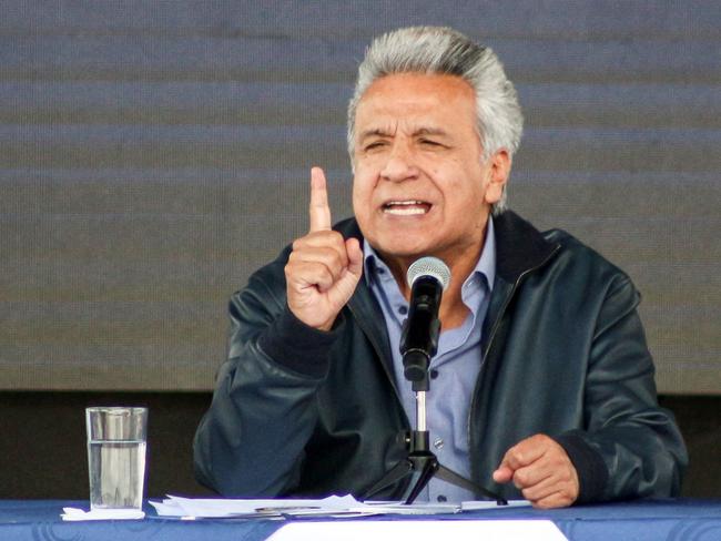 Ecuadorean President Lenin Moreno speaks on Wikileaks founder Julian Assange. Picture: AFP