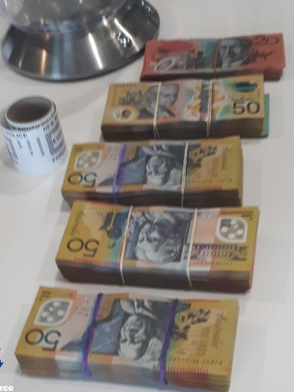 Cash seized during investigations into a northwest Sydney 'dial-a-dealer' drug syndicate. Picture: NSW Police