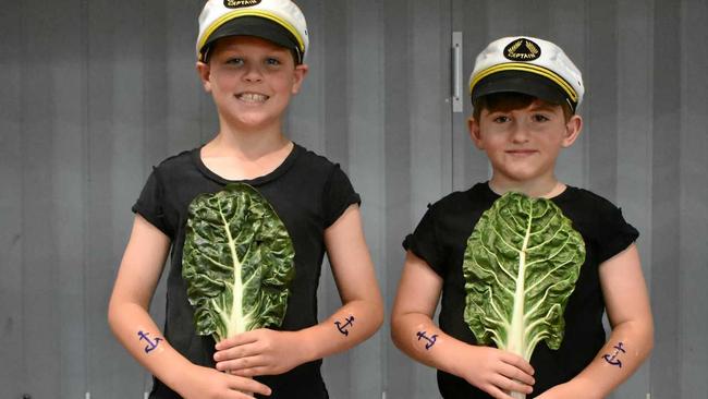 Caelen McDonald and Hudson Thomas were powered by spinach. Picture: Ellen Ransley