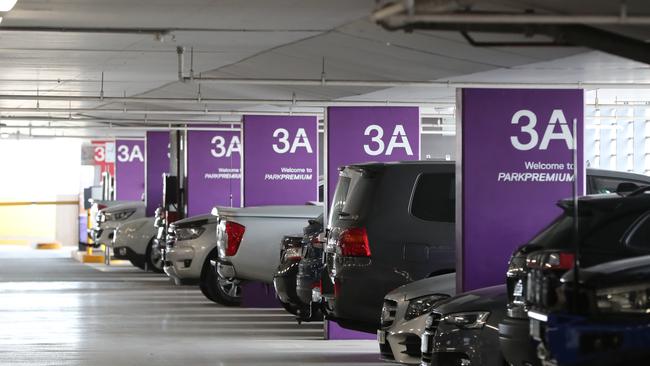 Airport parking at Brisbane domestic terminal.  Pic Peter Wallis