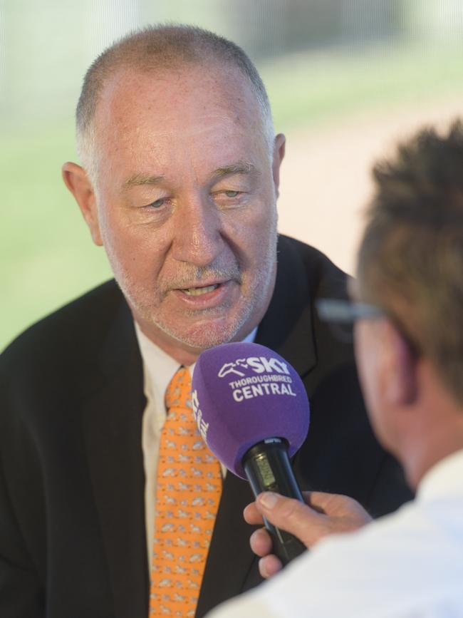 Clarence River Jockey Club CEO Michael Beattie is interviewed on Sky Racing at the Grafton races.