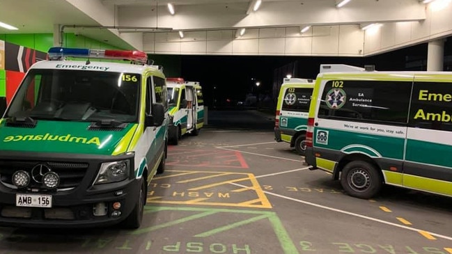 Ramping at Adelaide hospitals on July 22, 2020. Picture: Supplied by Ambulance Employees Association