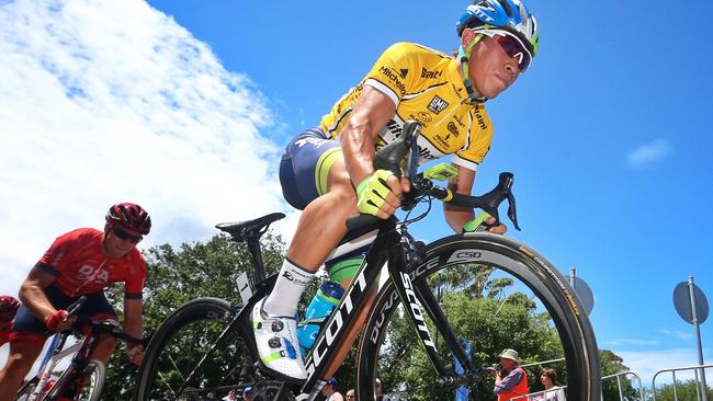 Caleb Ewan on his way to winning the criterium in Stage 4 of the 2016 Mitchelton Bay Cycling Classic. The event is to be shortened to three days next year. Picture: Hamish Blair