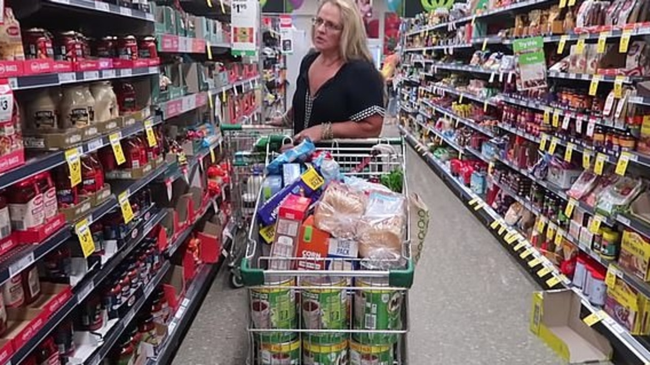 The supermum usually does her grocery shop at the start of each week, totalling about $450. Picture: YouTube