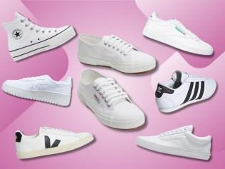 Freshen up your wardrobe with a crisp pair of white sneakers.