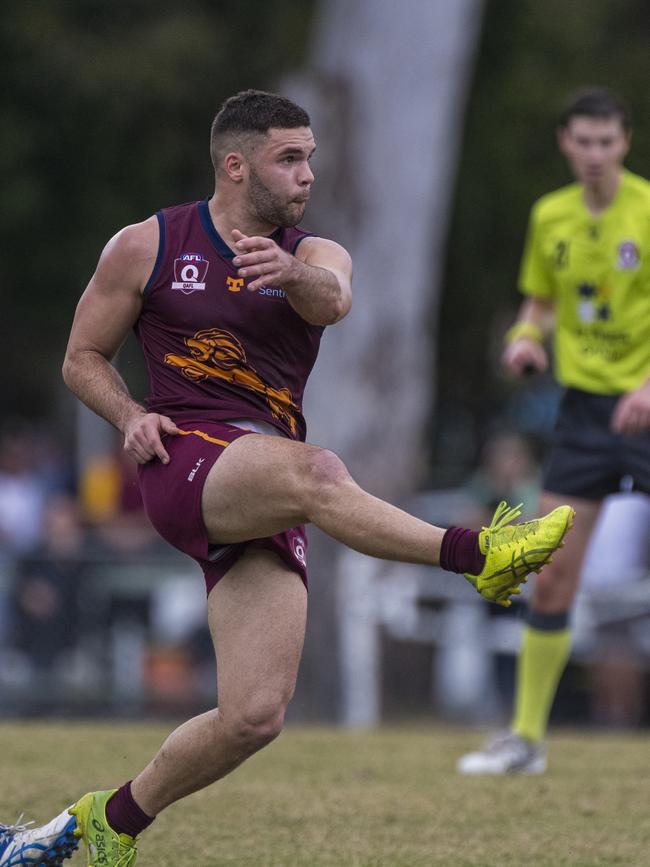 Tyler Cornish playing for Palm Beach Currumbin in the QAFL. Photo: Supplied.