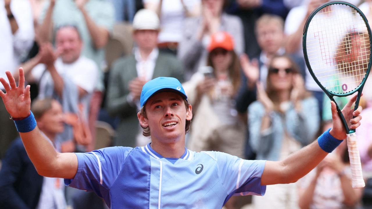 Demon joked he loves the clay now. (Photo by ALAIN JOCARD / AFP)