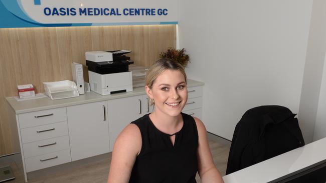 Receptionist Fynn Collins at the Oasis Medical Centre GC. Picture: Lawrence Pinder