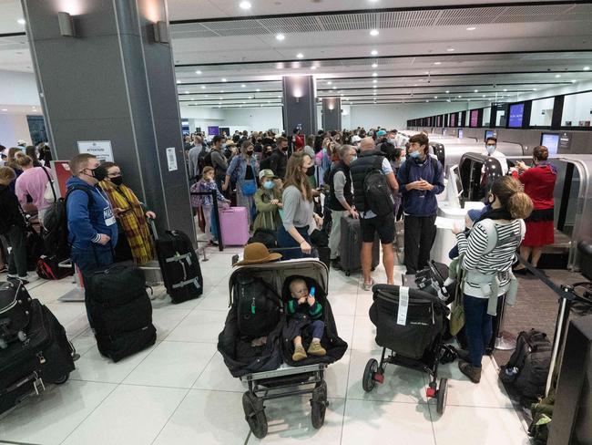 Masks are still mandatory at Melbourne Airport. Picture: Tony Gough