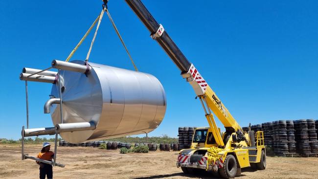 The first tanks arrive in Robinvale, Victoria. Supplied by Ostra Distillers