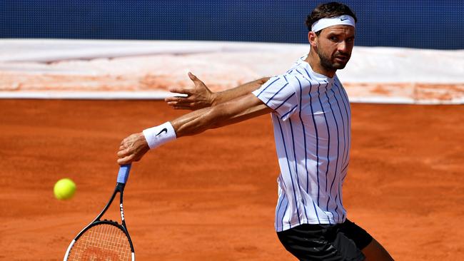 Bulgarian tennis player Grigor Dimitrov in action last week in Belgrade. Picture: AFP