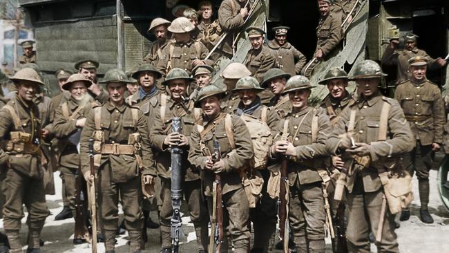 Scene from director Peter Jackson's WWI documentary They Shall Not Grow Old.