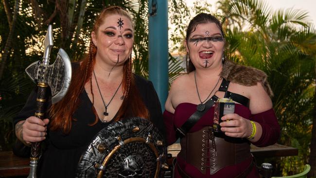 Amber Waters and Susan Edwards at the 2024 Dinah Beach Viking Funeral. Picture: Pema Tamang Pakhrin