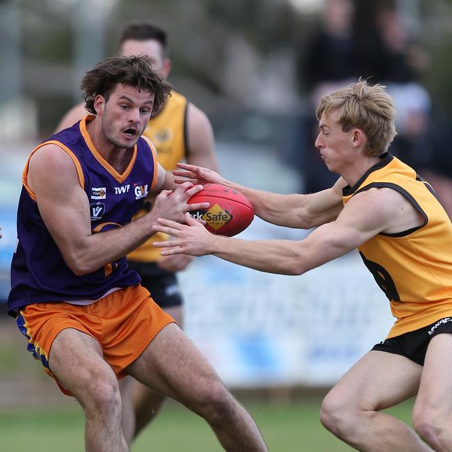 Echuca’s Jack McHale, left, represented the GV against O&amp;M in 2022. Picture: Yuri Kouzmin