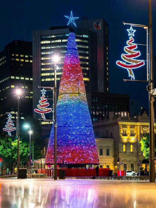 An example of the illuminated street banners proposed by Adelaide City Council.