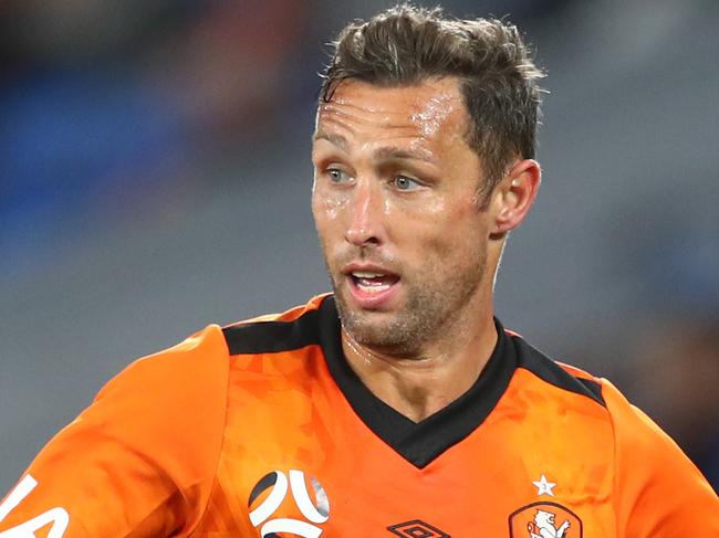 GOLD COAST, AUSTRALIA - JULY 19: Scott McDonald of the Roar in action during the round 29 A-League match between the Brisbane Roar and Adelaide United at Cbus Super Stadium on July 19, 2020 in Gold Coast, Australia. (Photo by Chris Hyde/Getty Images)