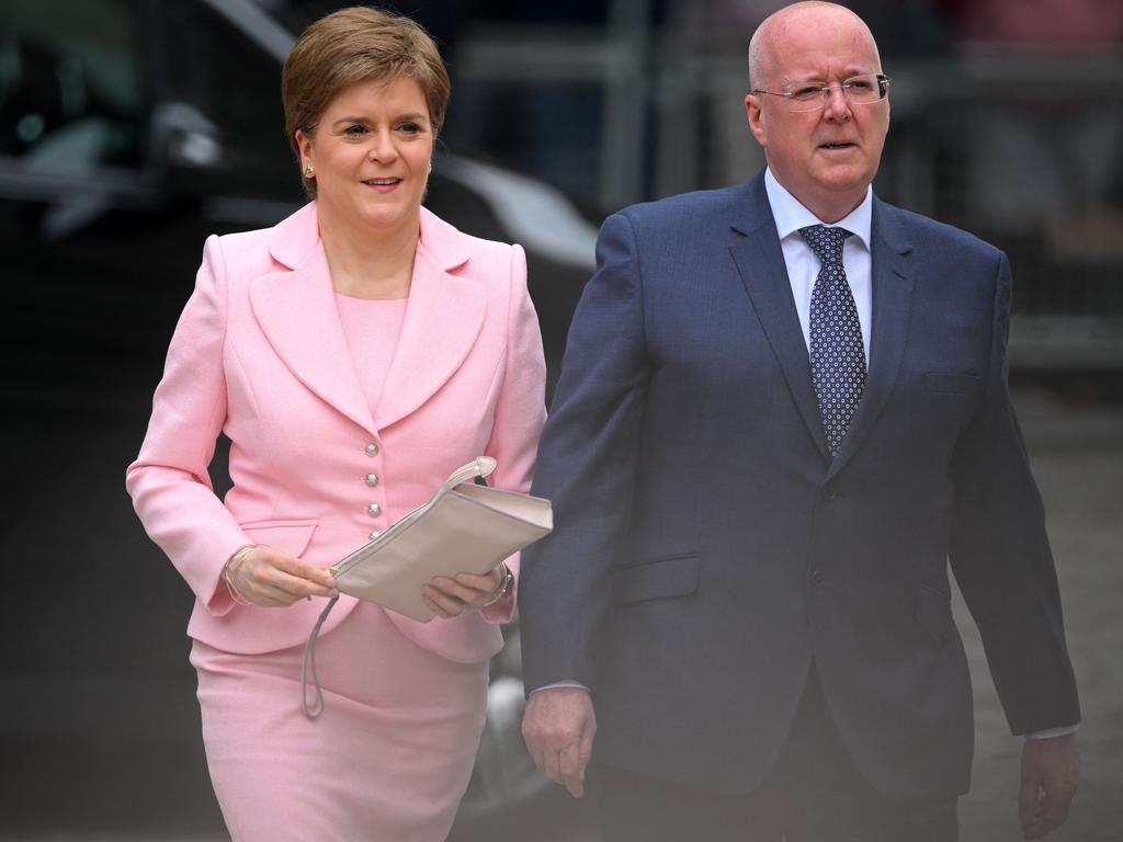 Scotland's First Minister Nicola Sturgeon and her husband and current chief executive officer of the Scottish National Party Peter Murrel. Picture: AFP