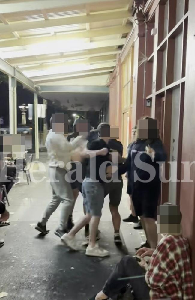 Police are investigating after two men were bashed by a group of thugs on Bull St in Bendigo on Saturday, February 8. Picture: Supplied.,