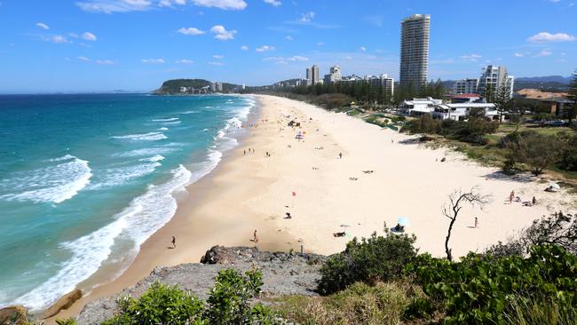 Gold Coast Bulletin - Great Eats - Looking south from a lookout over North Burleigh Beach on the Gold Coast in Queensland Australia