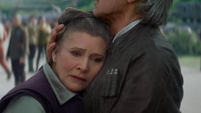 Fisher and Ford in 2015’s Star Wars: The Force Awakens.