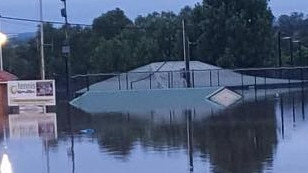 Flooding at Camden Tennis on March 7 and 8. Picture: Supplied NSW Floods