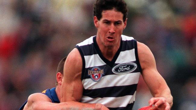 Geelong’s Sean Simpson in action against Fitzroy in 1996. Picture: James Cope.