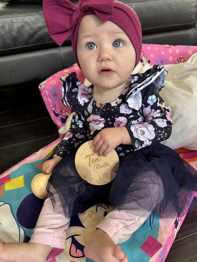Kaleah Deeath, 10 months old. Always smiling and making everyone around smile, she loves playing with her big brother. Food is her life, there is nothing she won’t try, and she will spend an hour in her high chair eating and watching Ms Rachel.