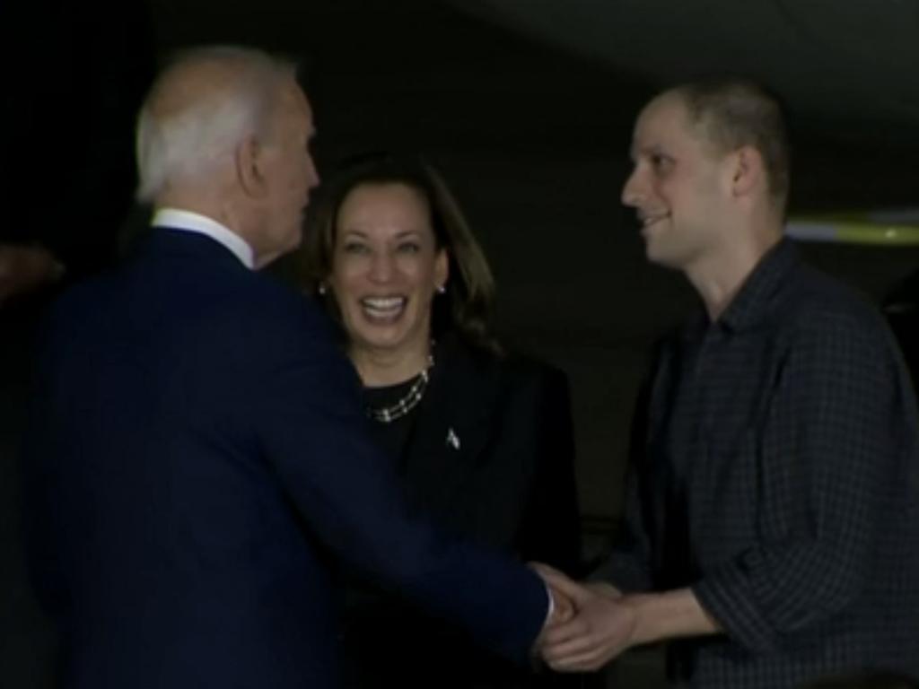 WSJ reporter Evan Gershkovich meet President Joe Biden and Vice President Kamala Harris. Picture: CNN