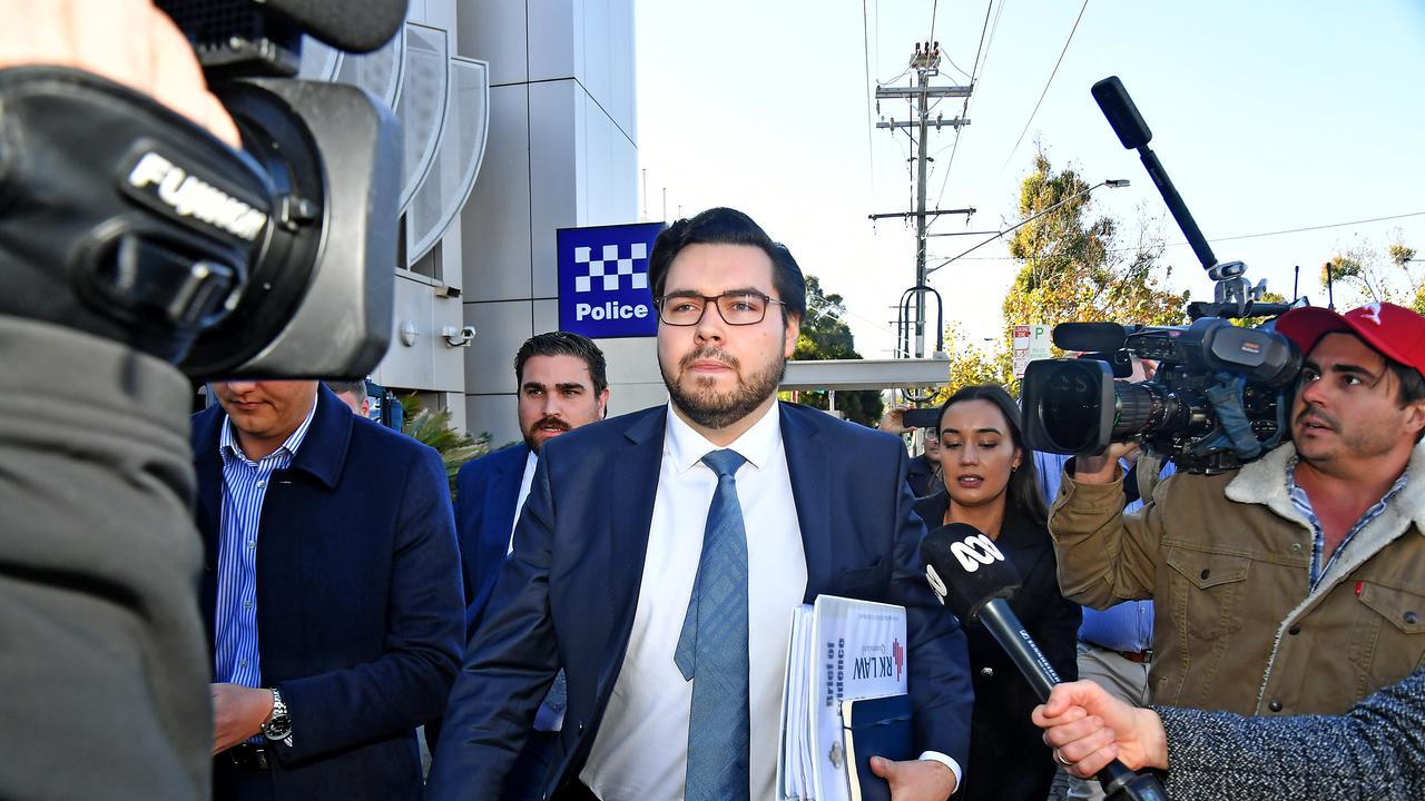 Former parliamentary staffer Bruce Lehrmann leaves Toowoomba Magistrates Court. Picture: NewsWire / John Gass