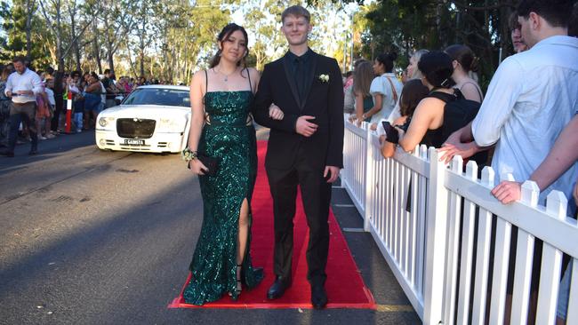 Chloe Kouka and Tyler Schmidt at the North Rockhampton High School Formal 2023.