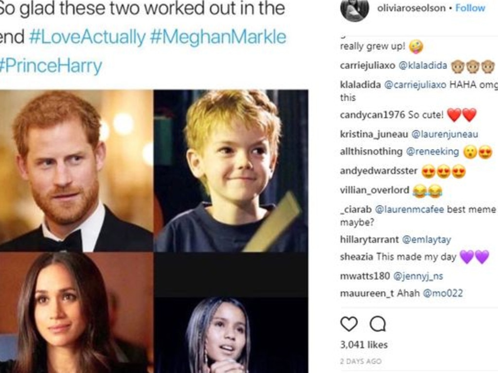 When Love Actually predicted royal history … Picture: Instagram/@oliviaroseolson