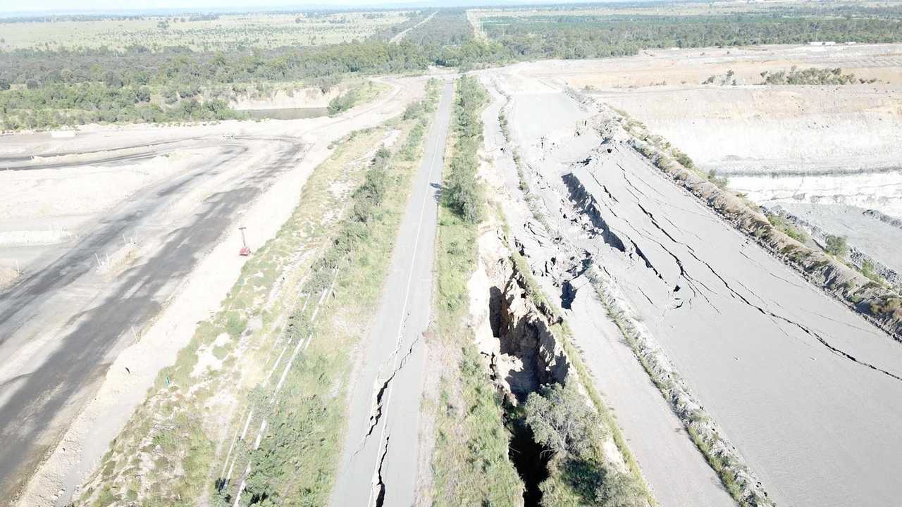 The true extent of damage to the Gibihi Rd is revealed. Picture: John Eden