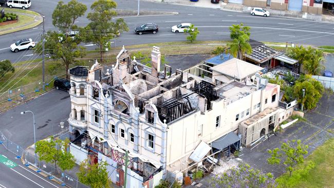 Extensive damage from several fires at the Woolloongabba hotel. AAP/Richard Walker