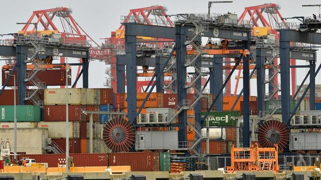 Former law enforcement bosses said corrupt customs officers, baggage handlers and waterfront workers are enabling the movement of cocaine through Australian borders, especially at Sydney’s Port Botany terminal. Picture: AFP