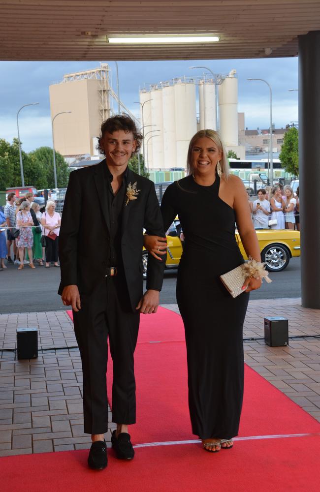 Toowoomba school formals. At the 2023 St Ursula's College formal is graduate Maddison Seefeld with her partner. Picture: Rhylea Millar