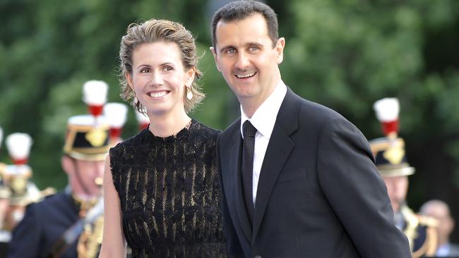 Bashar al-Assad and Asma arrive for a dinner in Paris in 2008. Picture: AFP