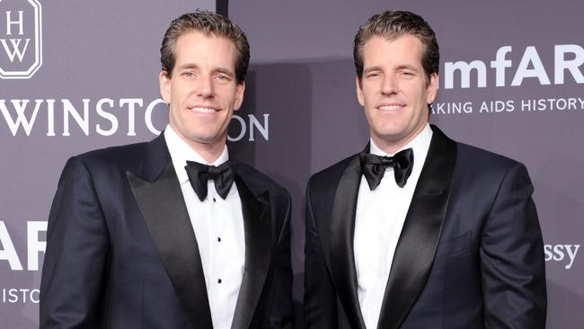 Internet entrepreneurs Cameron and Tyler Winklevoss have lost billions in the crash. Picture: Craig Barritt/Getty Images for FIJI Water