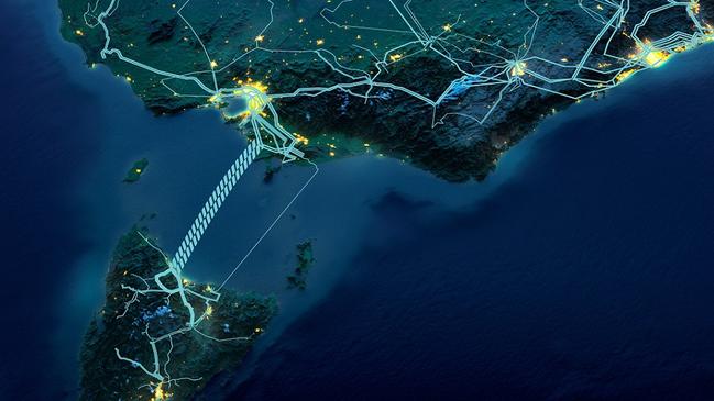 Marinus Link route from space - artist's impression (1)