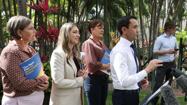 Leader of the Opposition David Crisafulli announces a Crime Prevention School for Townsville during a media conference, Townsville. Picture: Liam Kidston.